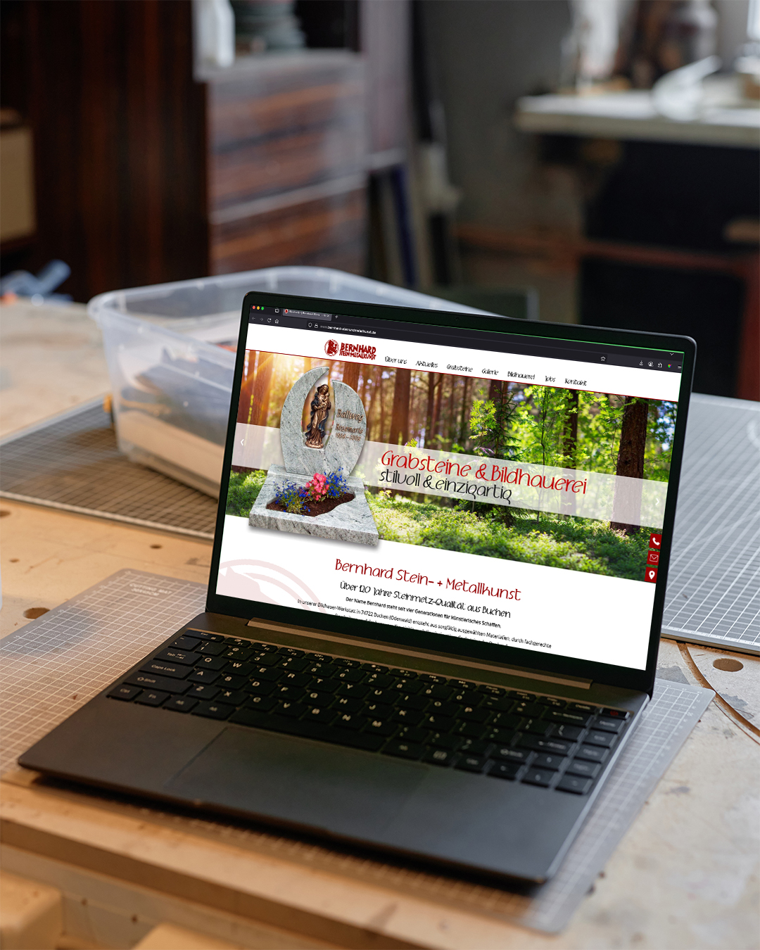 Neue Webseite für Bernhard Stein- + Metallkunst