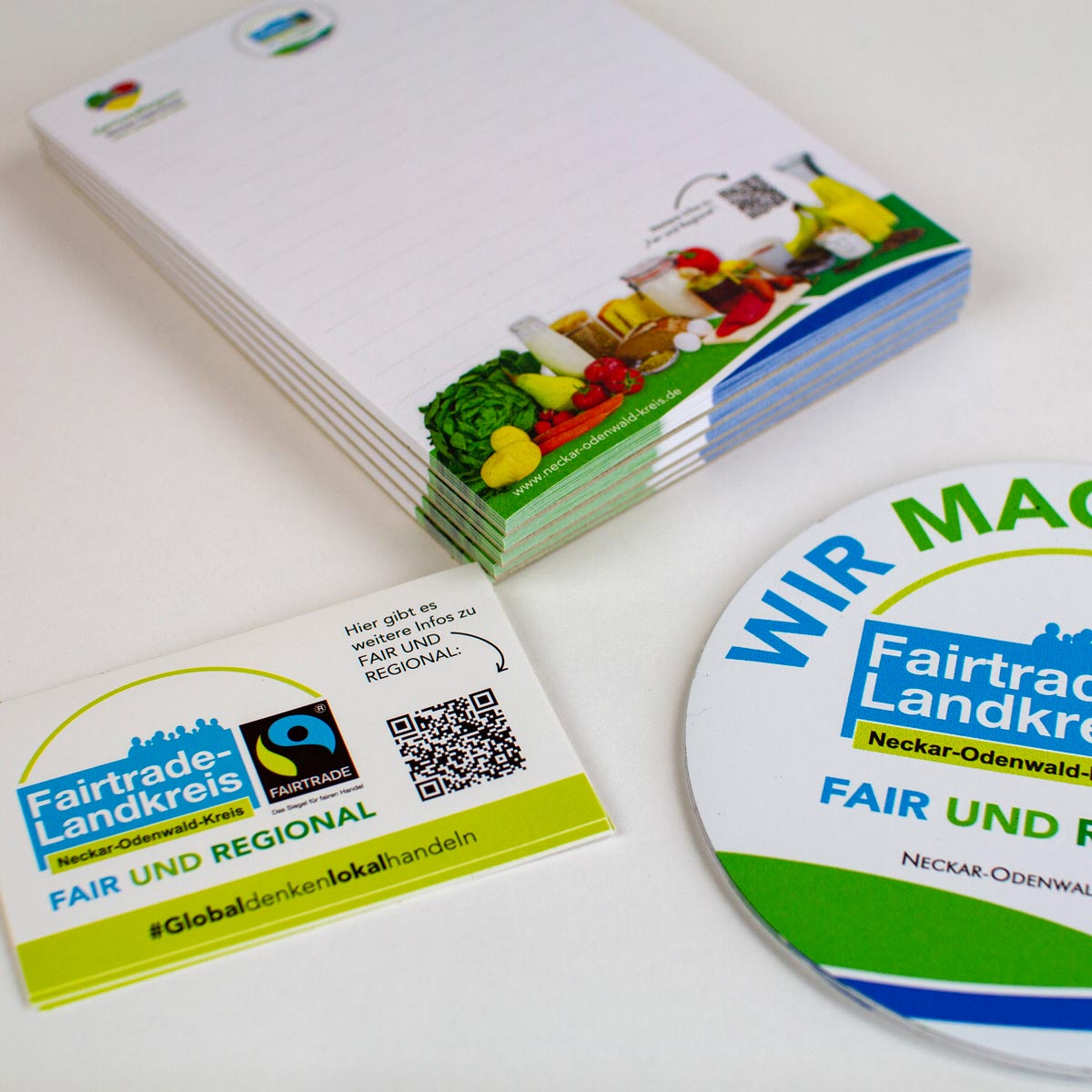 Werbemittel für den "Fairtrade-Landkreis" Neckar-Odenwald-Kreis
