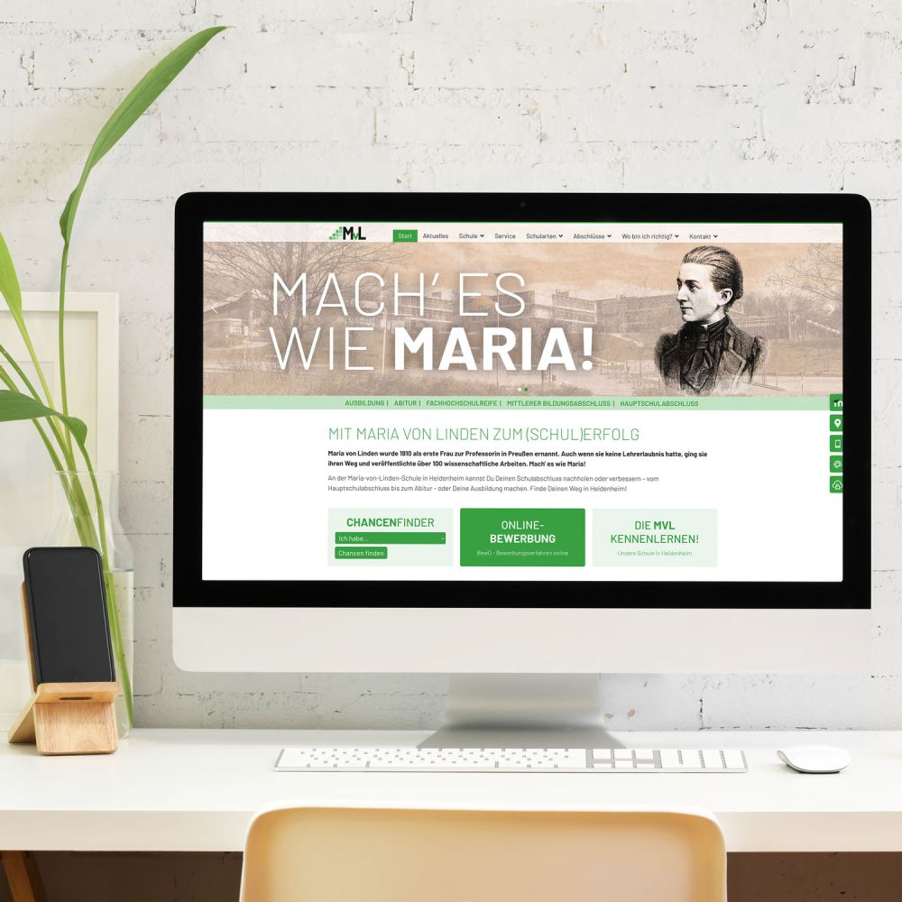 Neue Startseite der Maria-von-Linden-Schule