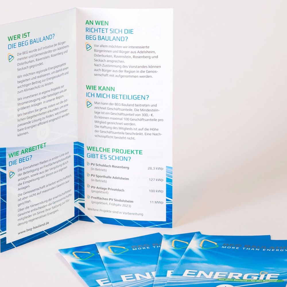 Flyer für die BEG Bauland eG