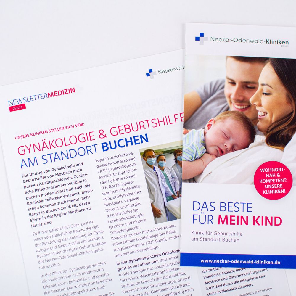 Plakat und Flyer Gynäkologie Neckar Odenwald Kliniken