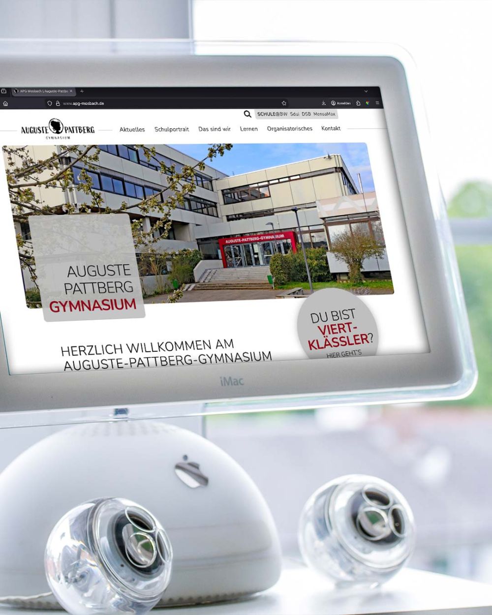 APG Webseite auf altem iMac