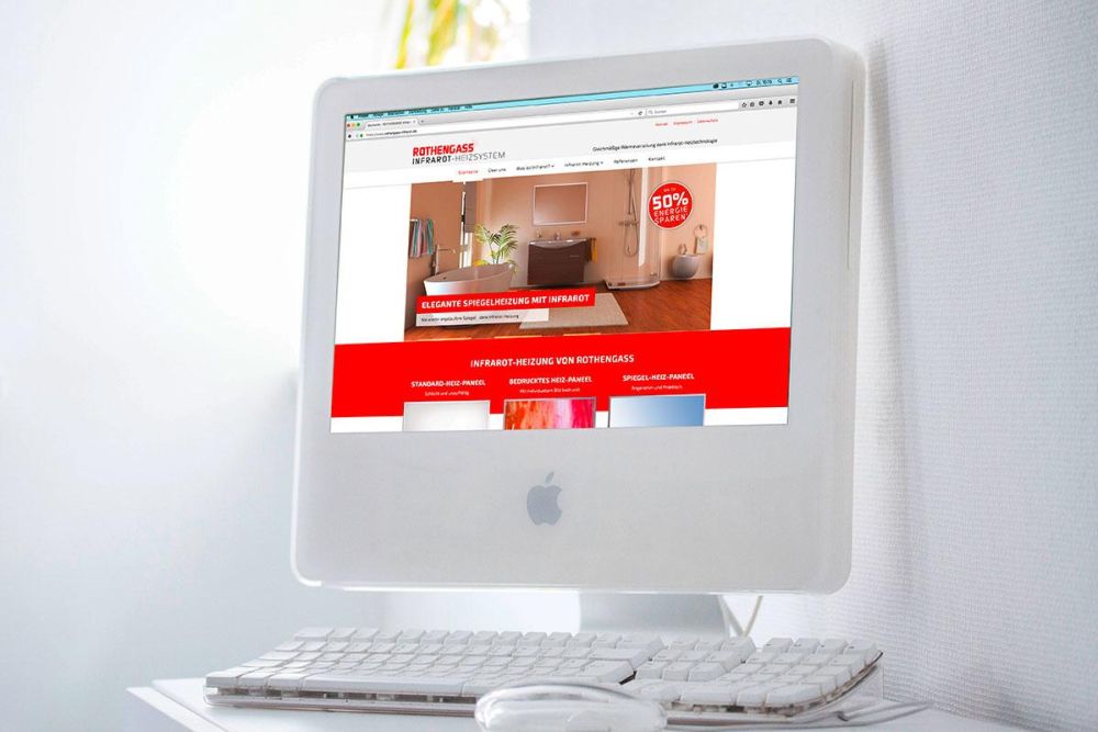 Rothengass Webseite auf einem iMac