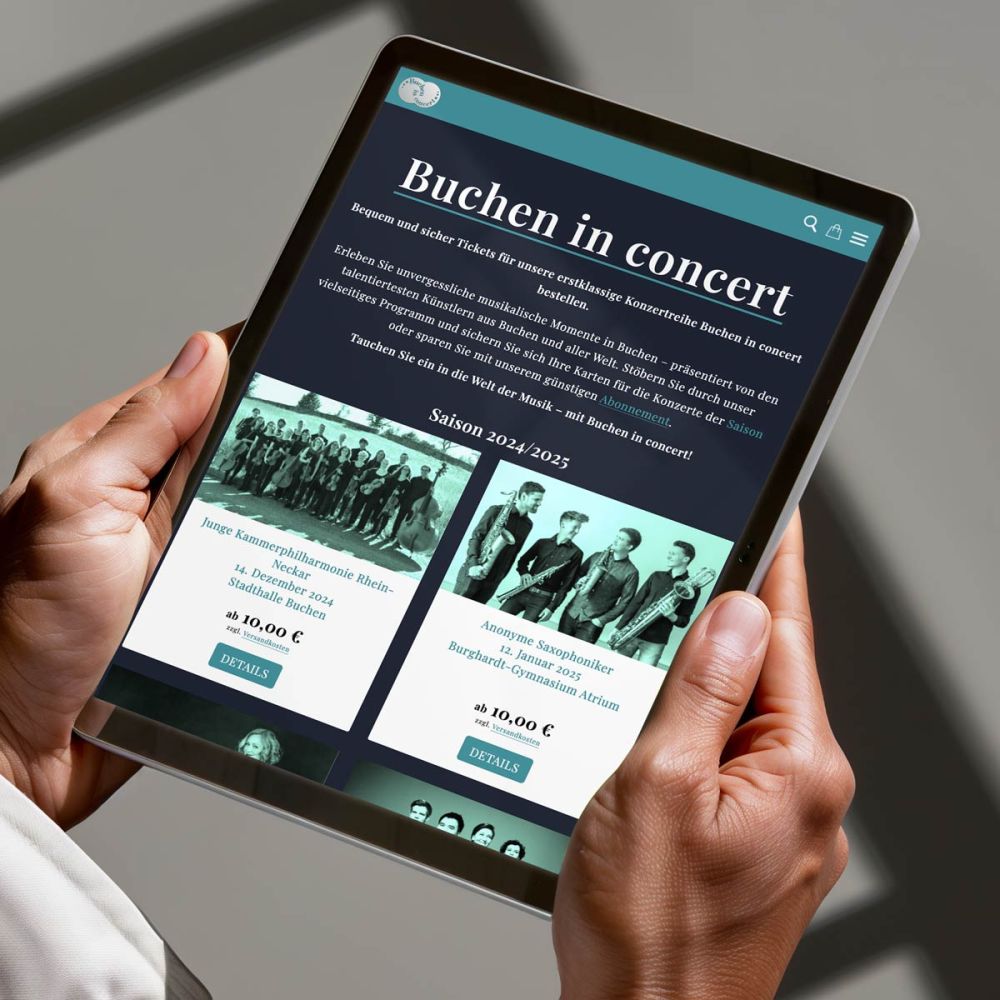 Buchen in Concert Seite auf dem iPad
