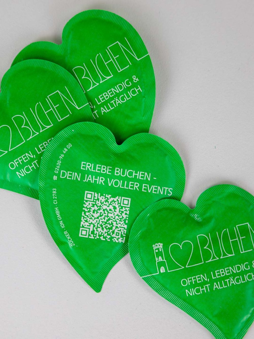 Zuckertütchen mit QR-Code