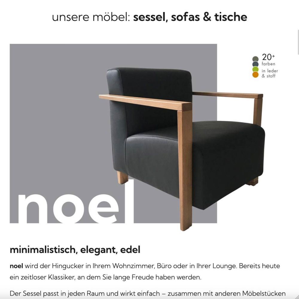Screenshot von der Sessel Seite