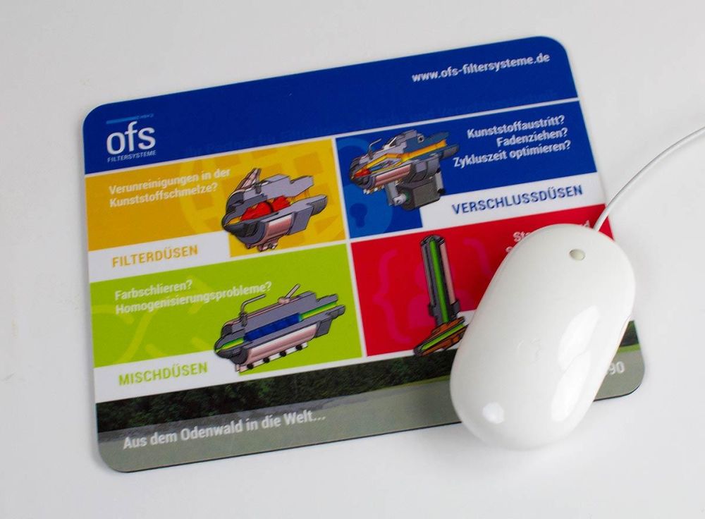 ofs Mousepad mit weißer Maus 