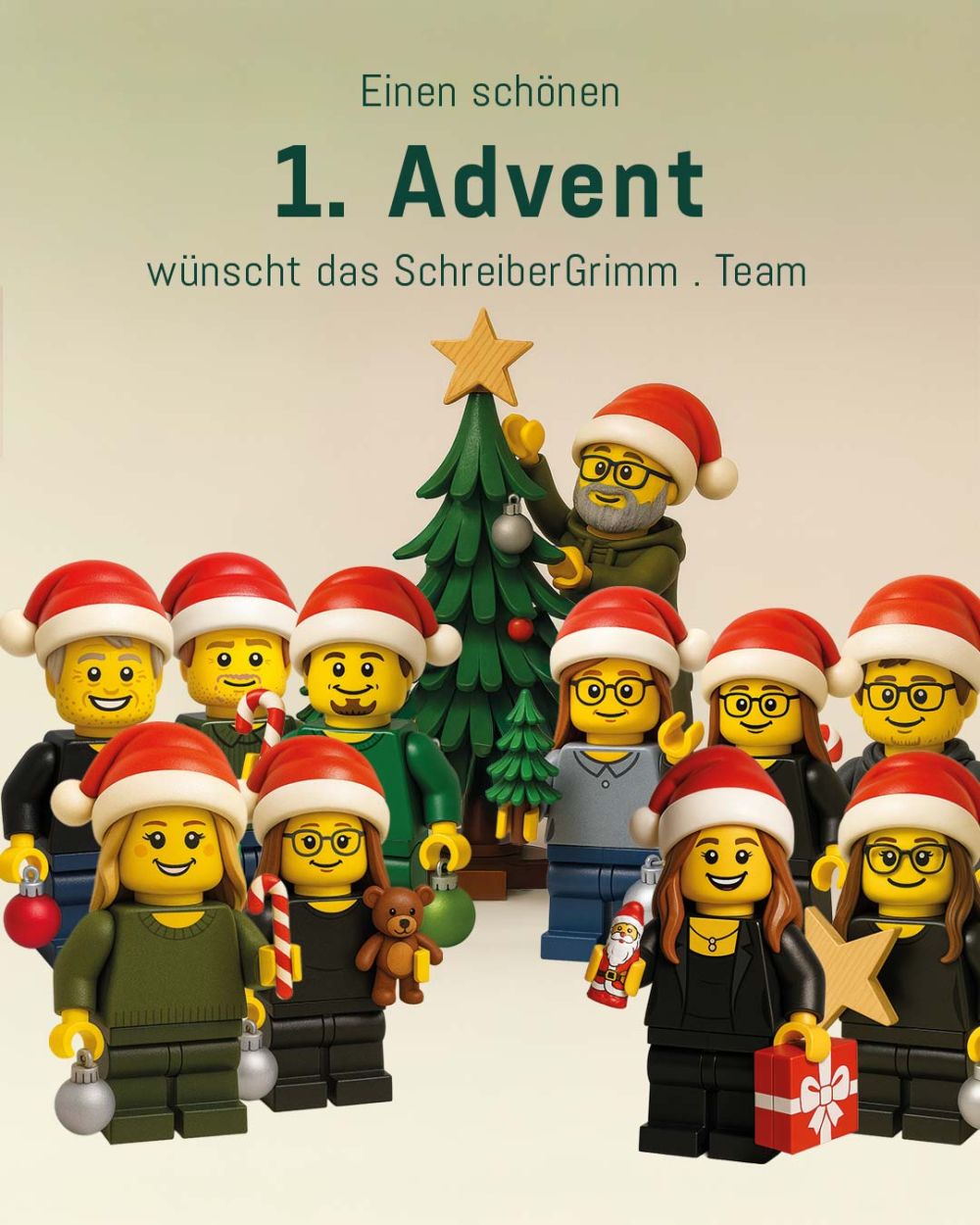 Das Team der SchreiberGrimm . Werbeagentur als Lego Figuren