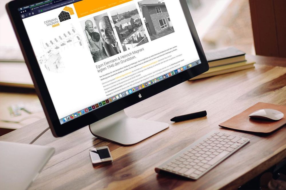 Webseite Eiermann Magnani Haus auf einem iMac