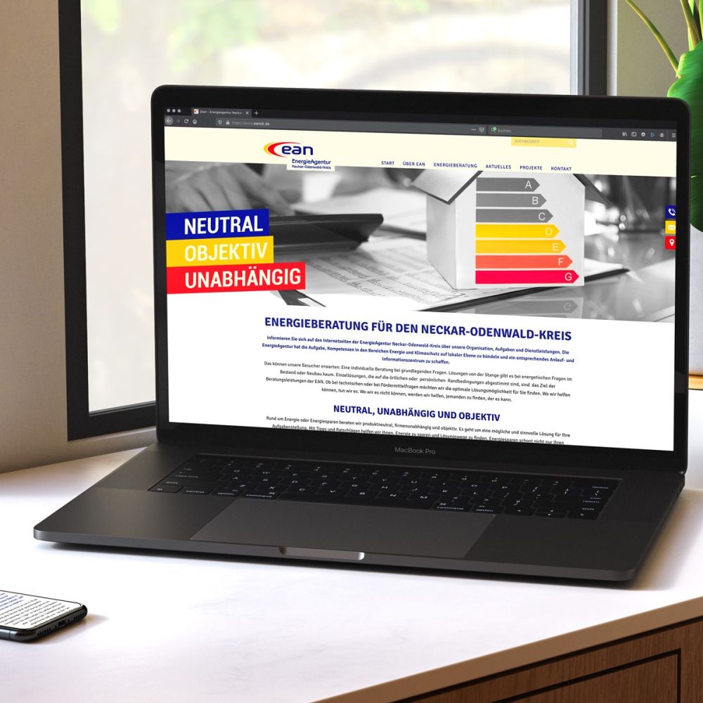 Webseite EAn auf einem MacBook