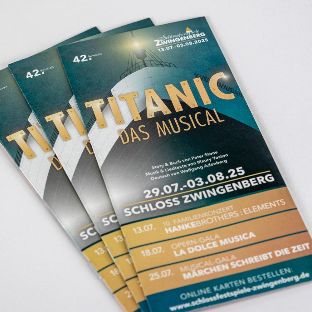 Flyer Titanic Musical bei den Schlossfestspielen 2025