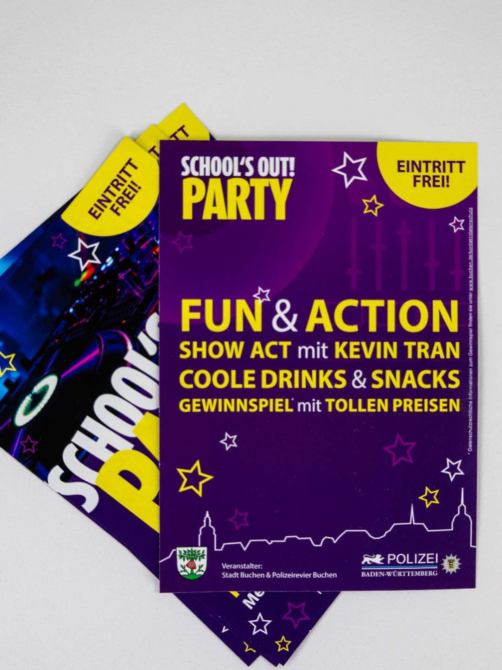 Rückseite und Vorderseite Flyer