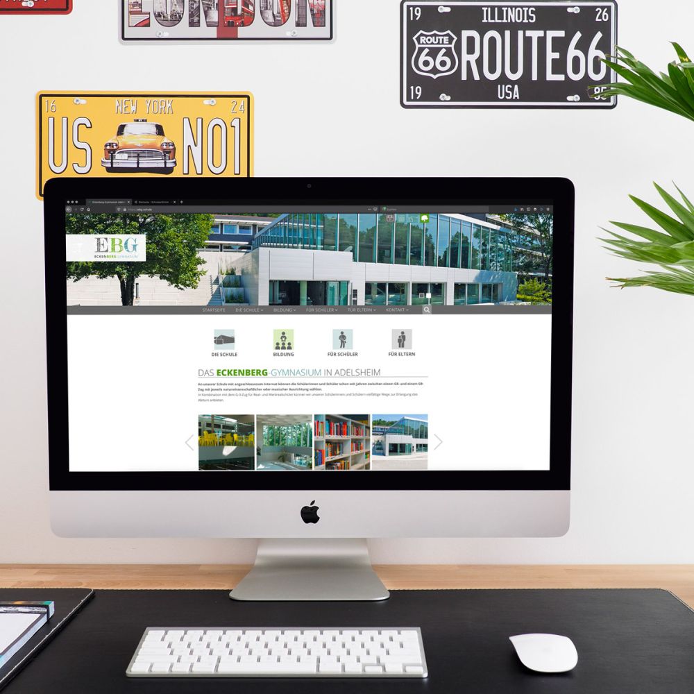 Die Webseite fürs EBG auf einem iMac