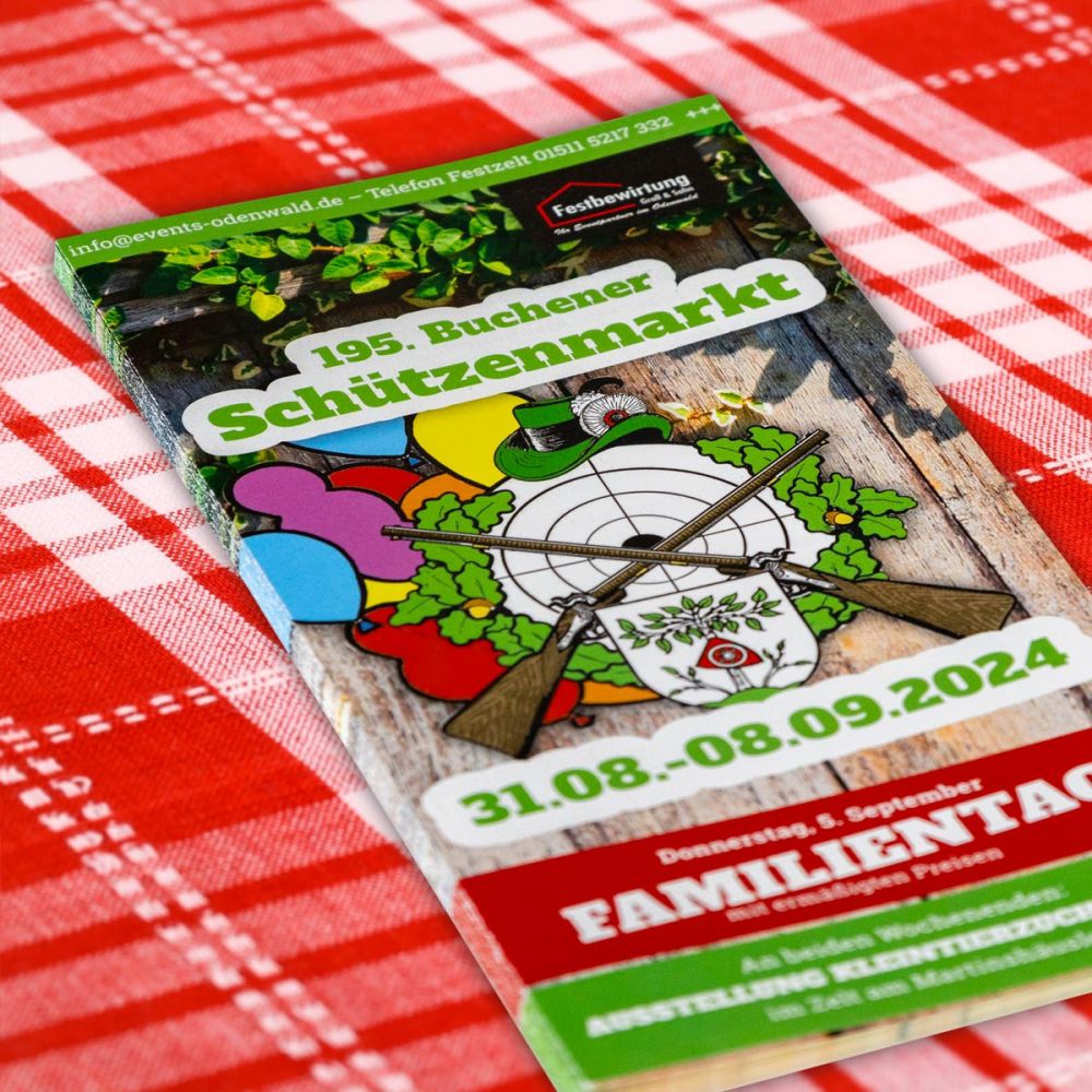 Flyer für den 195. Buchener Schützenmarkt 2024