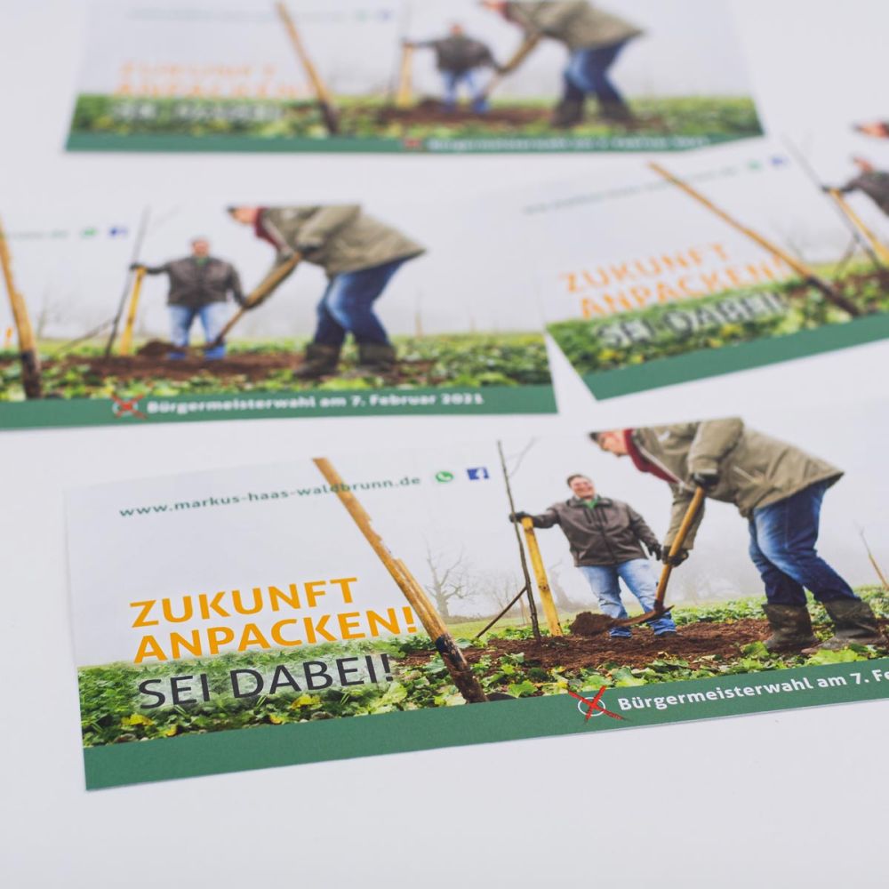 Postkarten zur Bürgermeisterwahl 2021 in Waldbrunn