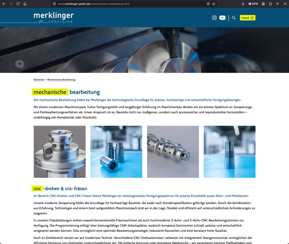 Mechanische Bearbeitung