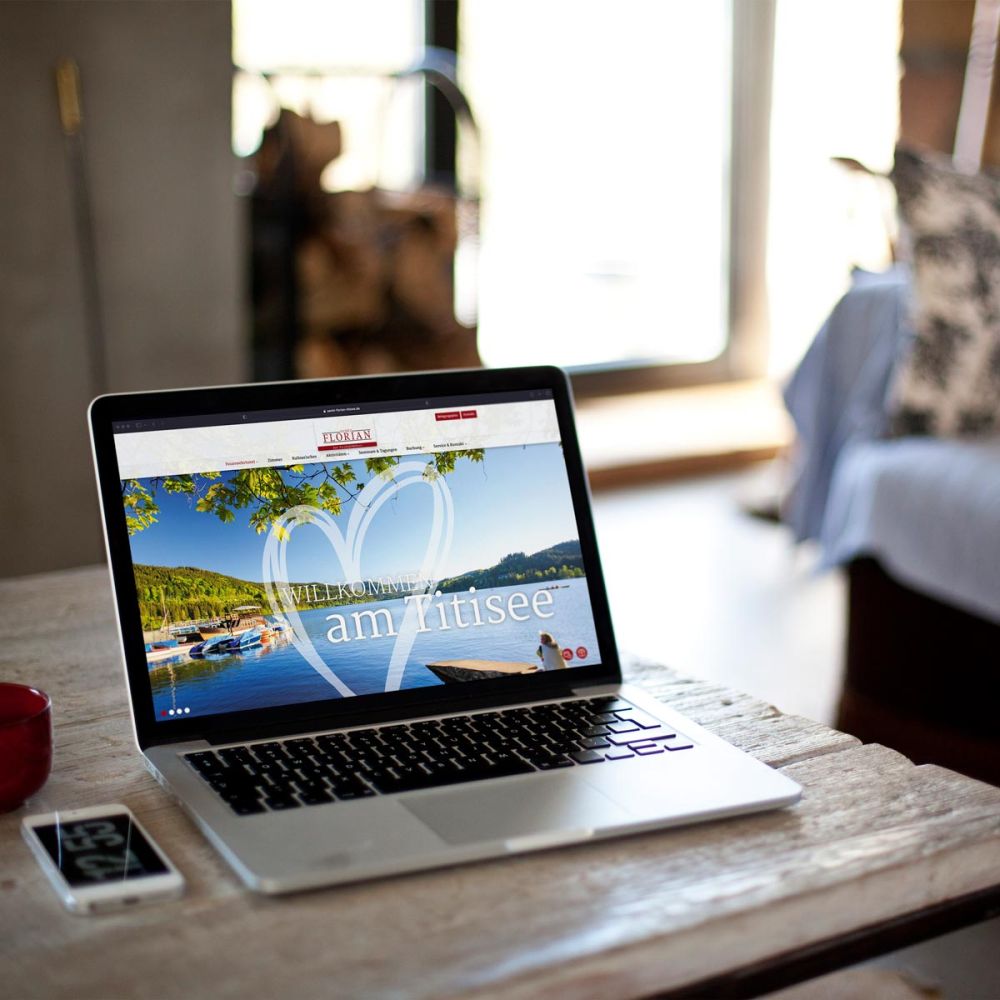 Webseite auf einem Laptop