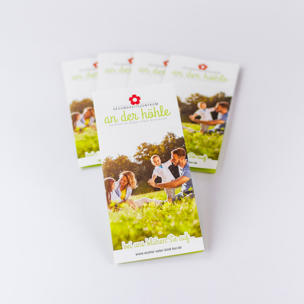 Flyer für das Gesundheitszentrum an der Höhle