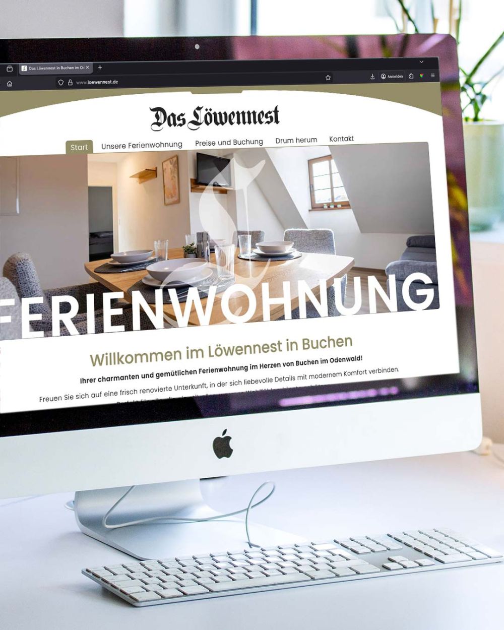 Webseite für Ferienwohnung Löwennest in Buchen